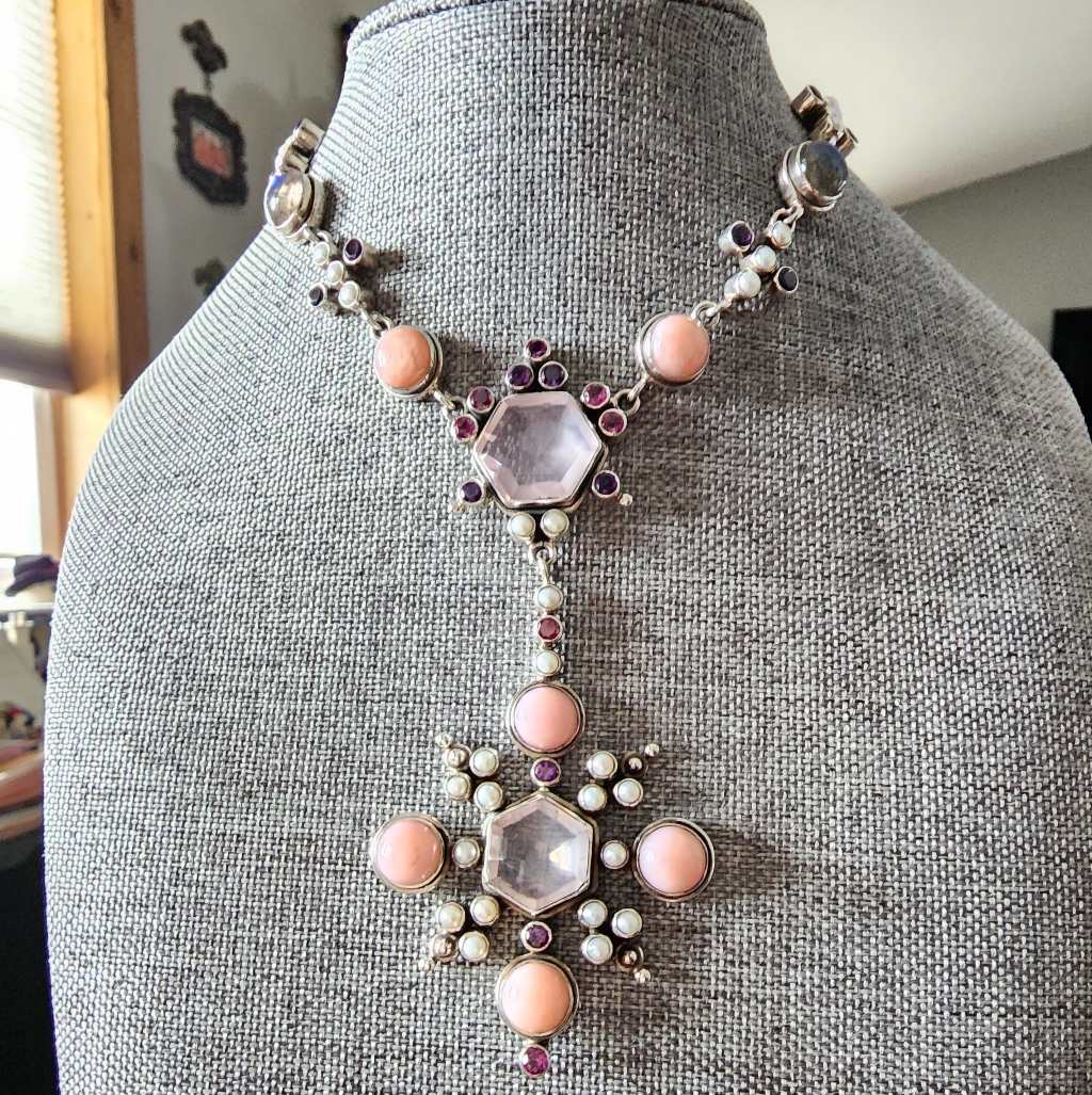 Vintage Nicky Butler Raj Collection Limited Edition Sterling Silver Nb Necklace